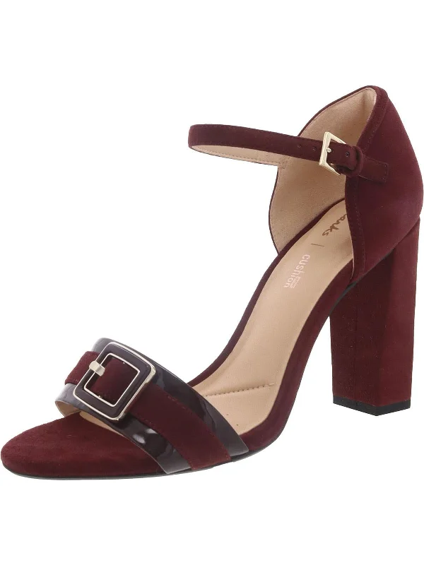 Curtain Shine Womens Ankle Strap Open Toe Metallic Trim Shoe Design  