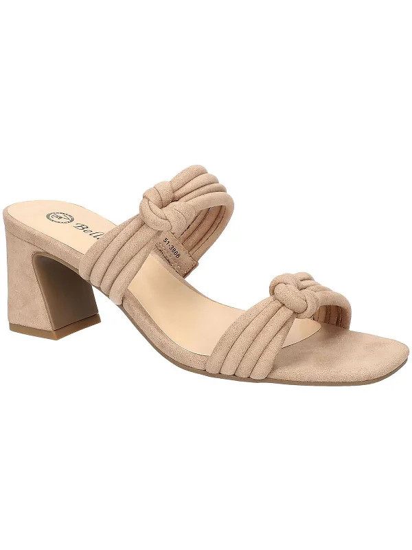 Danville Womens Faux Suede Square Toe Block Heel Monochromatic Shoe Look  