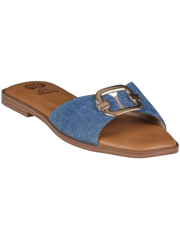 DAVINA Womens Denim Slip on Flatform Sandals Artisan - Crafted Loafer Style  