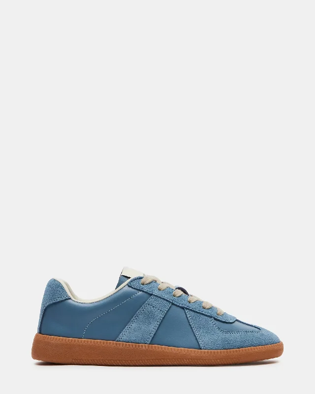 DIXIN BLUE LEATHER Rubber - Sole Plimsoll Look  