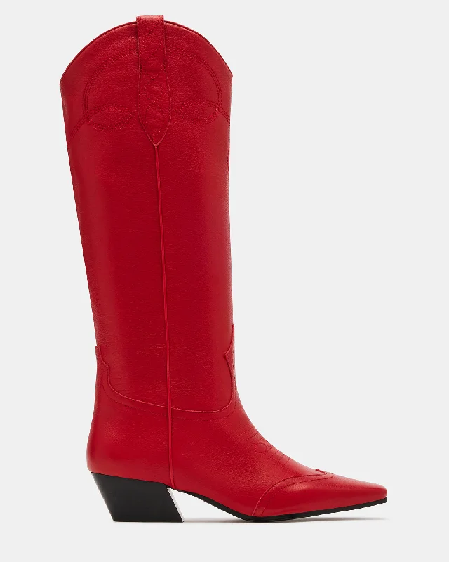 DOLLIE RED LEATHER Leather Driving Shoe Style  