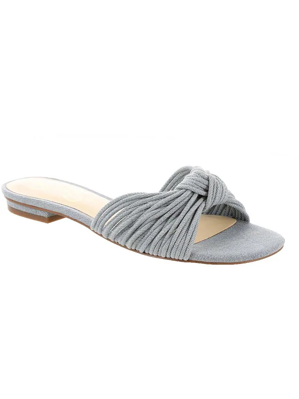 Dydra Womens Denim Slip-On Slide Sandals Inflatable Shoe Look 