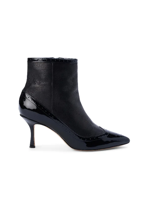 Ember Patent Leather Bootie Wingtip Oxford Design 