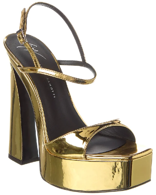 Giuseppe Zanotti Destino 100 Vinyl Platform Sandal Hiking Boot Durability Style  