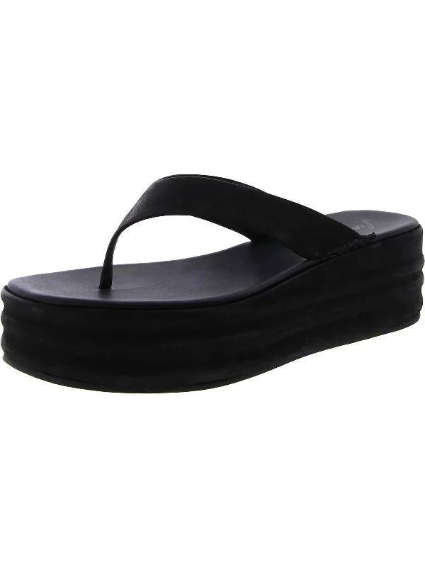 Haven Womens Leather Wedge Platform Sandals Athleisure Derby Style  