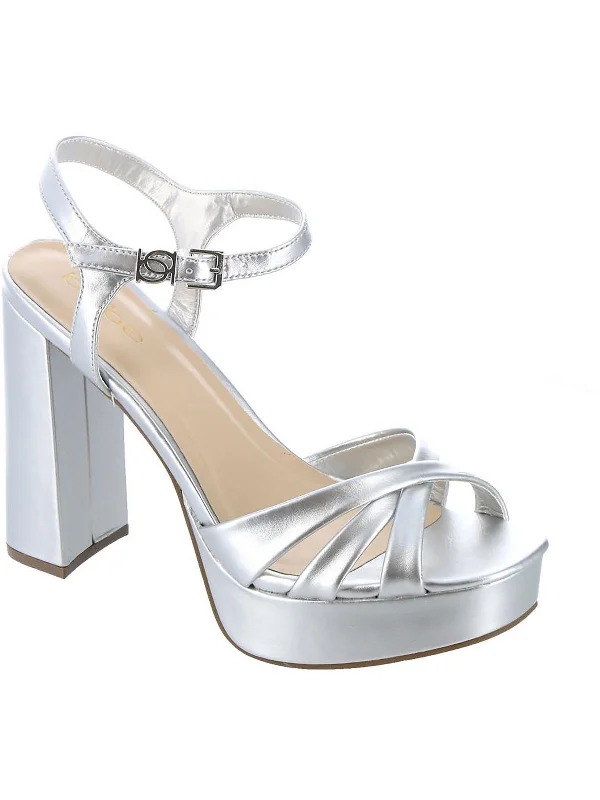 Inessa Womens Faux Leather Metallic Slingback Sandals Smart - Shoe Functionality Style  