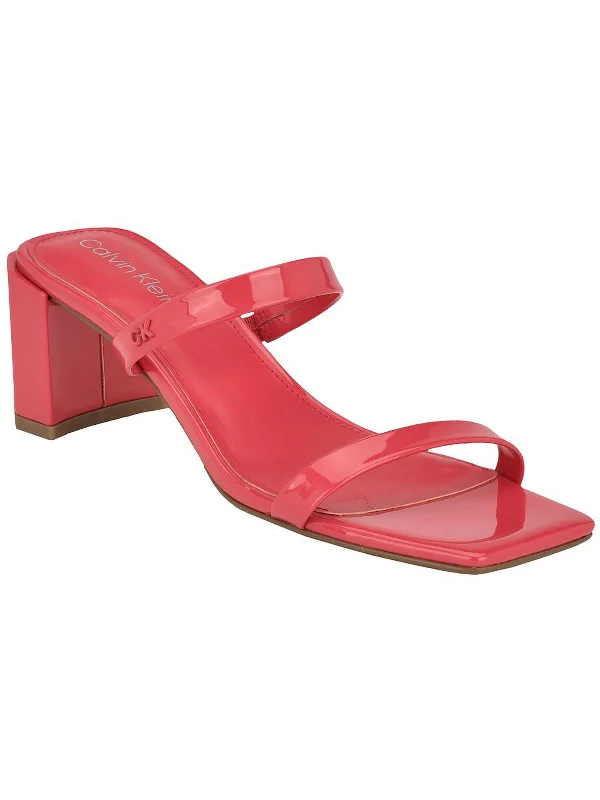 Kater Womens Patent Slip-On Slide Sandals Suede Desert Boot 