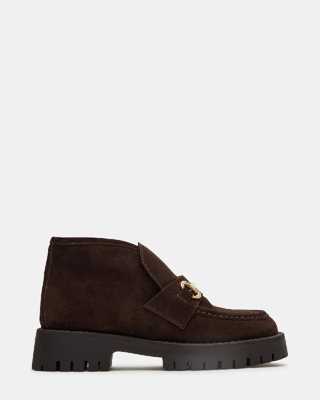 LEON CHOCOLATE BROWN SUEDE Mod Oxford Design  