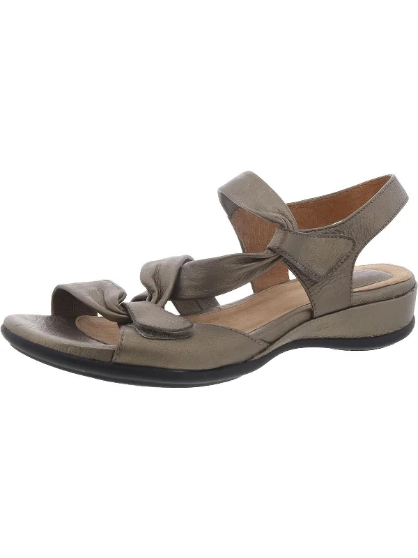 Lucena Womens Leather Wedge Sandals Athleisure Derby Style  