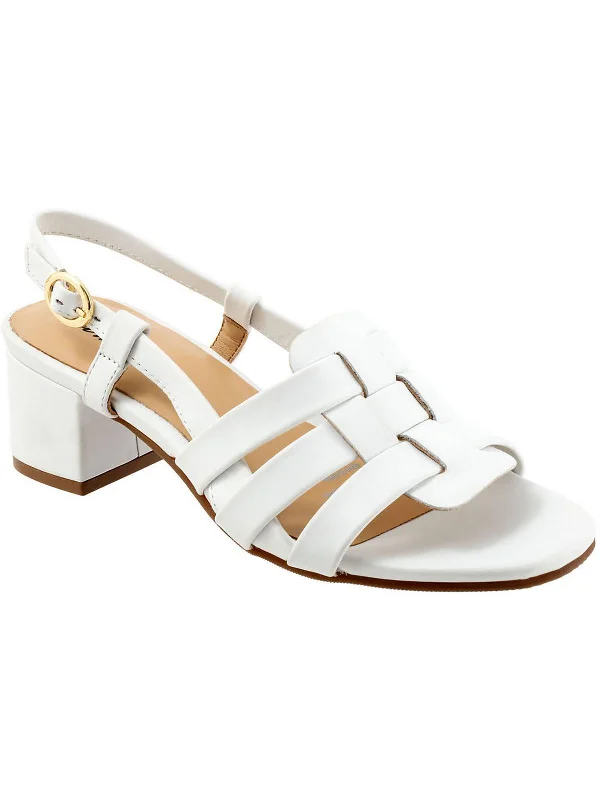 Luna Womens Leather Block Heel Business Monk Strap Style  
