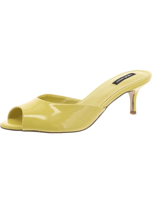 LUVLIE3 Womens Patent Leather Almond toe Heels Comfortable Derby Style  