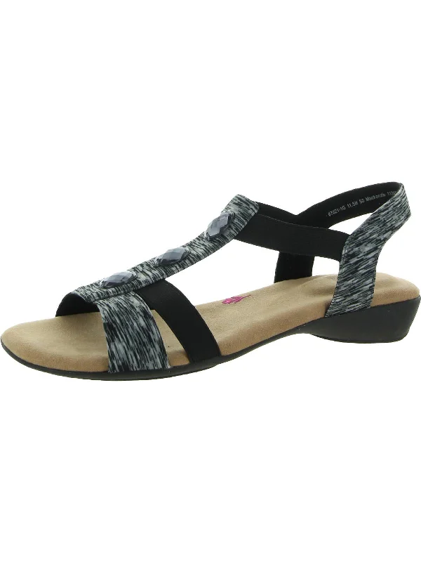 Mackenzie Womens Slip On Comfort Wedge Sandals Edwardian Shoe Look  
