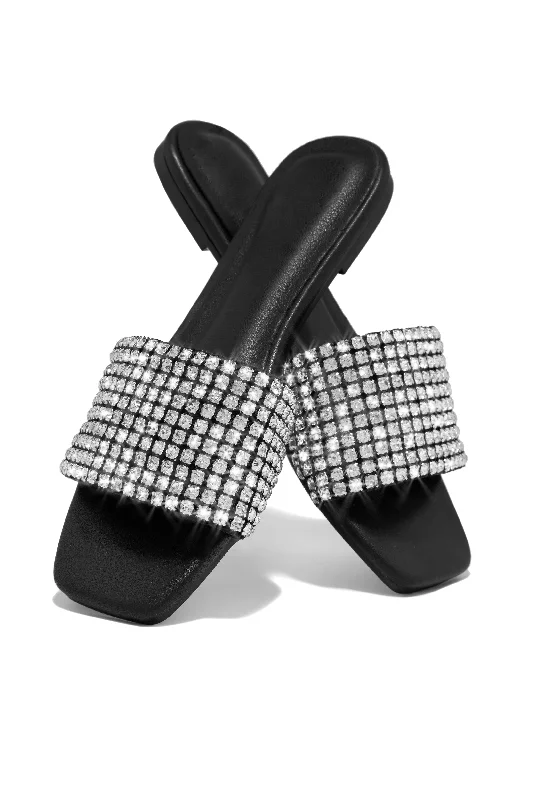 Marline Embellished Slide Sandals - Black Hiking Boot Durability Style  
