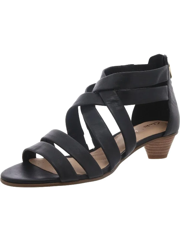 Mena Silk Womens Leather Zipper Strappy Sandals Moccasin Soft - Sole Style  