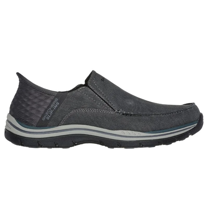 Mens Slip Ins Expected Cayson Retro Plimsoll Style  