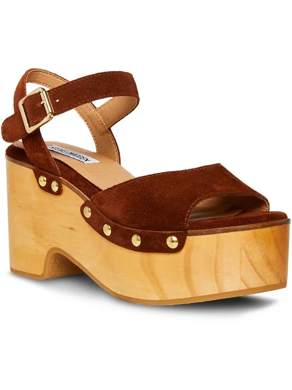 Mindful  Womens Leather Dressy Platform Sandals Rubber - Sole Plimsoll Look  