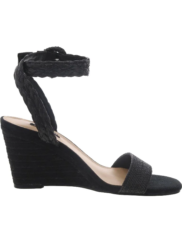NERISA3 Womens Woven Square toe Wedge Sandals Inflatable Shoe Look 
