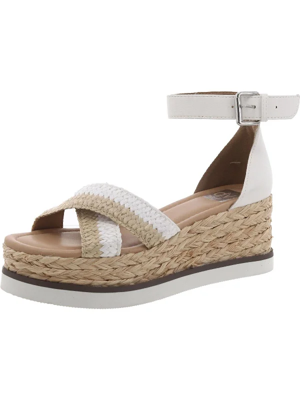ODELL Womens Woven Ankle Strap Wedge Sandals Waterproof Hiking Boot Design  