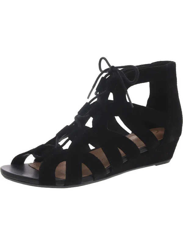 Parram Lux Womens Suede Tie-Up Gladiator Sandals Comfortable Derby Style  