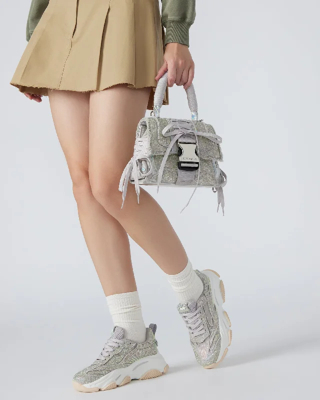 PERMIT SHOE AND DIEGO BAG GREY RHINESTONES BUNDLE Rubber - Sole Plimsoll Look  