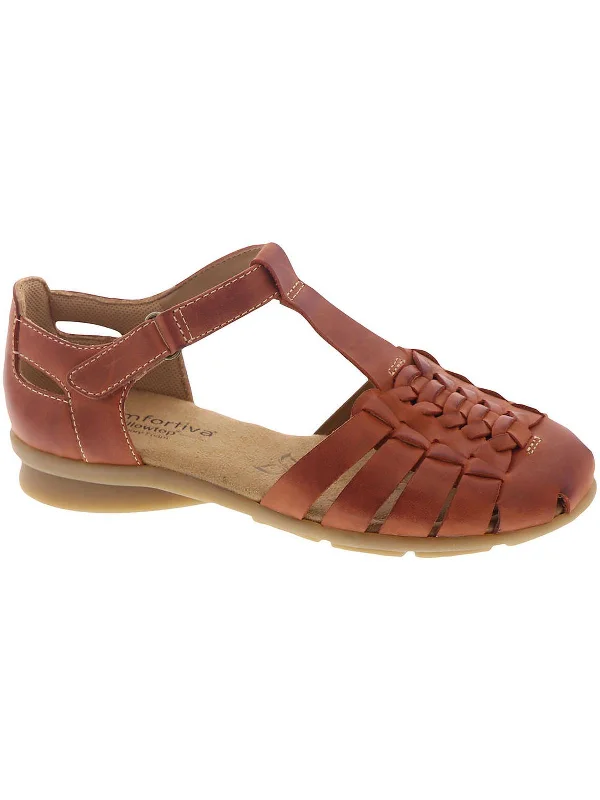 Persa Womens Leather Adjustable Ankle Strap Moccasin Soft - Sole Style  