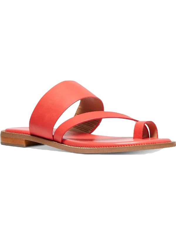 Pratt Womens Leather Thong Flat Sandals Minimalist Sneaker Style  