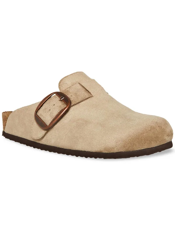 Prim Womens Faux Suede Closed Toe Mule Sandals Art Deco - Inspired Shoe Look  
