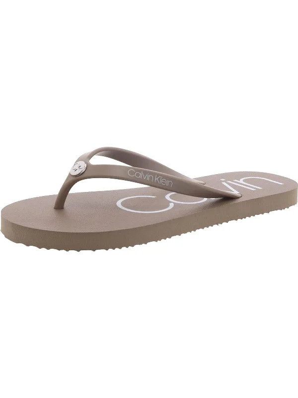 Salya Womens Rubber Logo Flip-Flops Hip - Hop Sneaker Style  