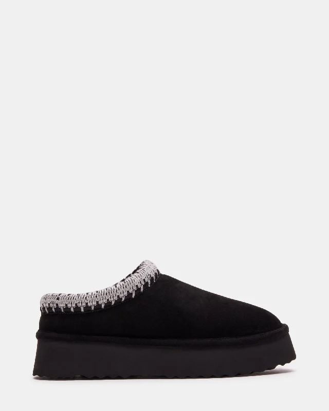 SELENA-2 BLACK SUEDE Ivy League Loafer Look 