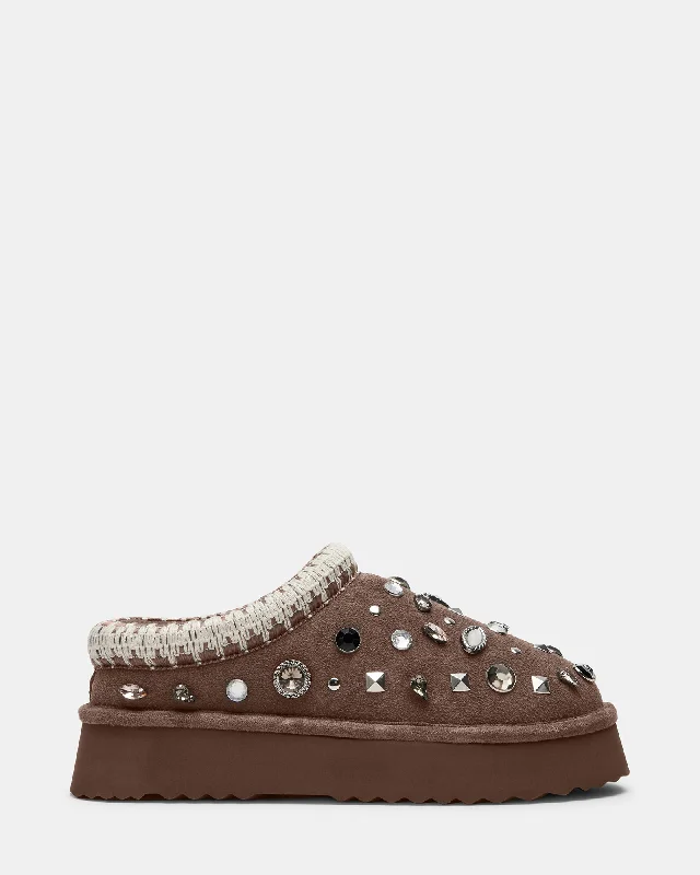 SELENA GREY SUEDE RHINESTONES Elastic - Sided Chelsea Look  