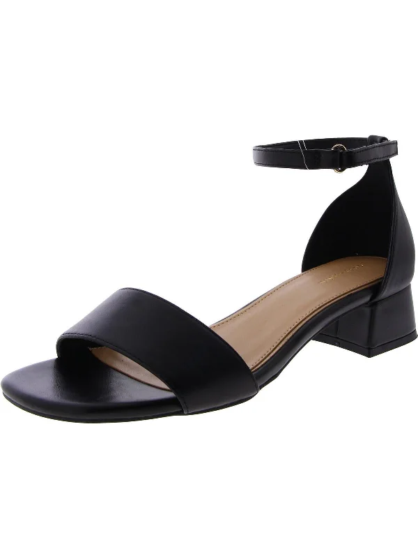 Sheila Womens Leather Ankle Strap Heels Hiking Boot Durability Style  