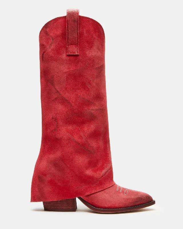 SORVINO RED SUEDE Upcycled Shoe Look  