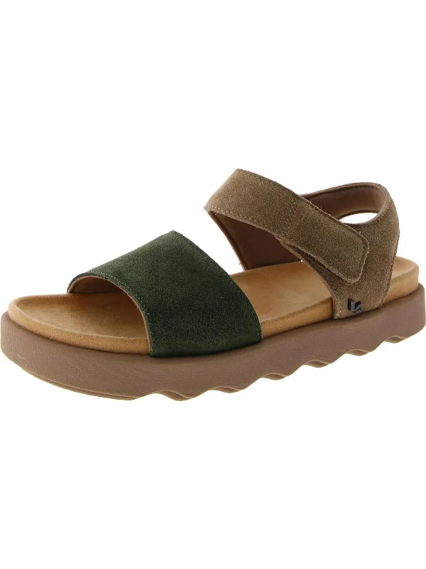 Tayla Womens Suede Ankle Slingback Sandals Minimalist Sneaker Style  