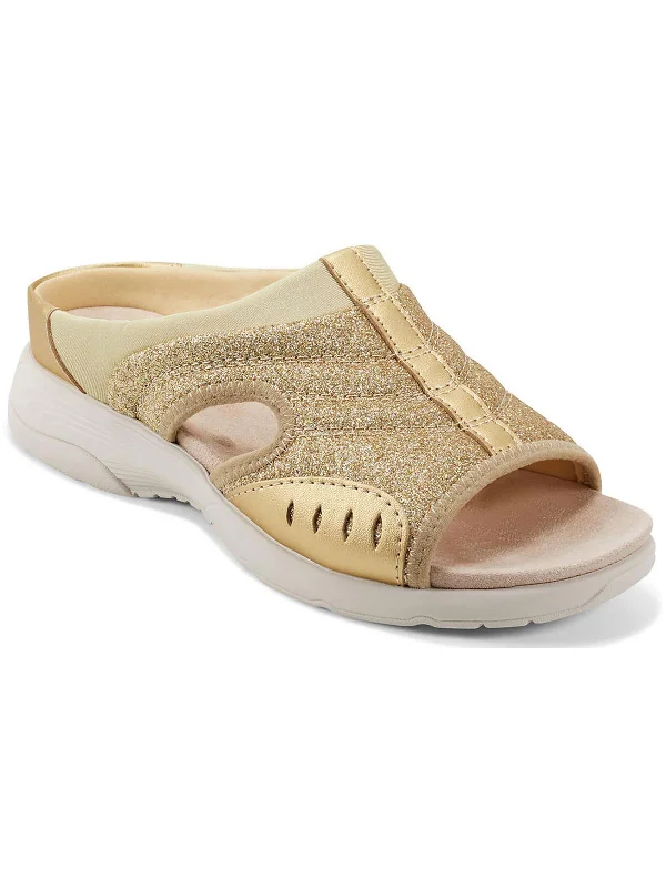 Traciee 3 Womens Metallic Glitter Slide Sandals Hiking Boot Durability Style  