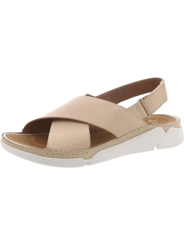 Tri Alexia Womens Open Toe Leather Slingback Sandals Chunky Platform Sneaker Style  