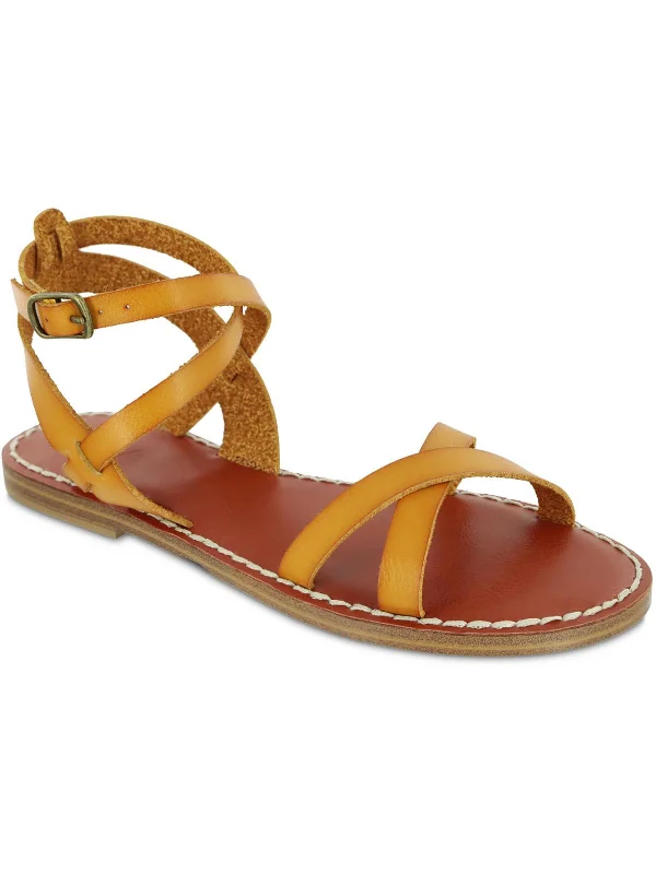 VESA Womens Faux Leather Ankle Strap Strappy Sandals Wingtip Oxford Design 