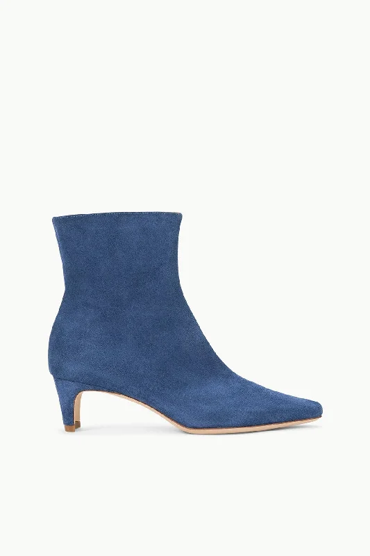 WALLY ANKLE BOOT | BLEU SUEDE Checkered Shoe Pattern Look  