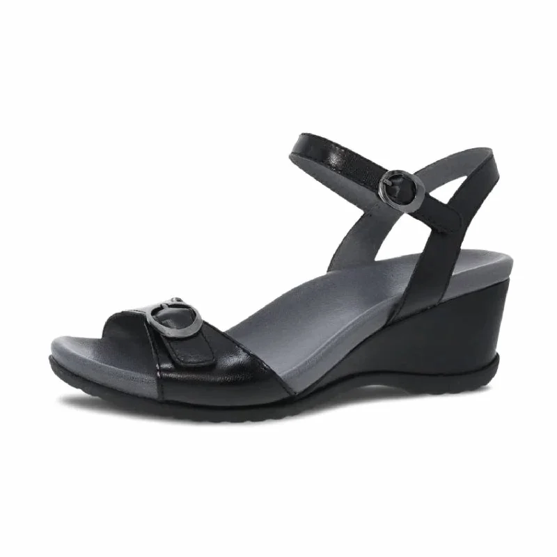 Women's Arielle Sandals In Black Tailored Oxford Style 