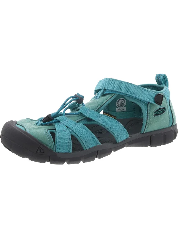 Womens Closed Toe Ankle Strap Sport Sandals Combat - Inspired Military Boot Look  