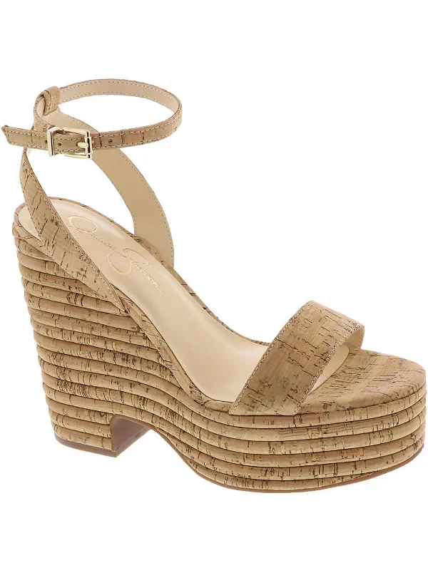 Womens Cork Ankle Strap Wedge Sandals Artisan - Crafted Loafer Style  