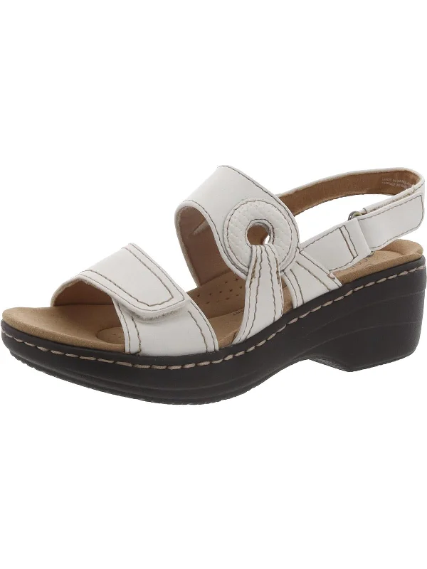 Womens Faux Leather Self Closing Wedge Sandals Skateboarding Sneaker Style  