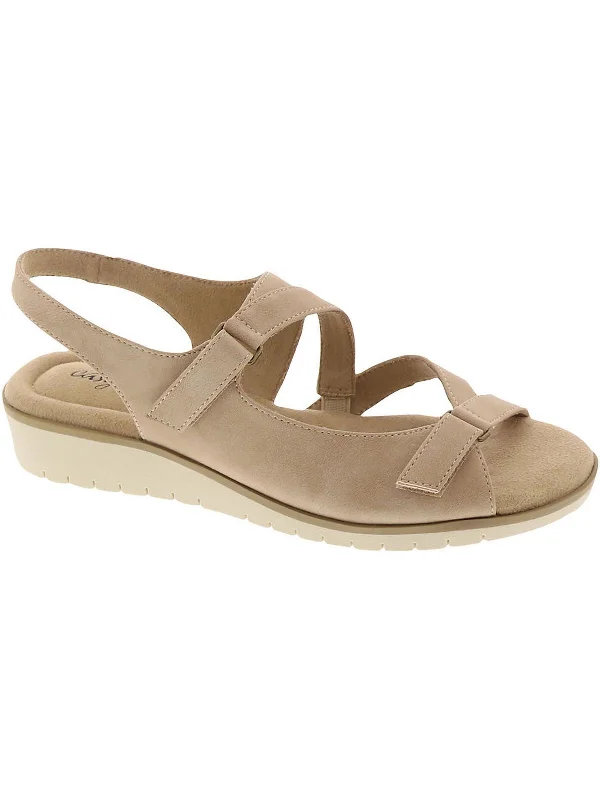 Womens Faux Suede Adjustable Wedge Sandals Vintage Oxford Appeal 
