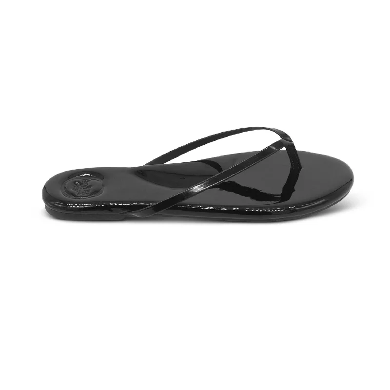 Women's Indie Sandal In Black Patent Aesthetic  
