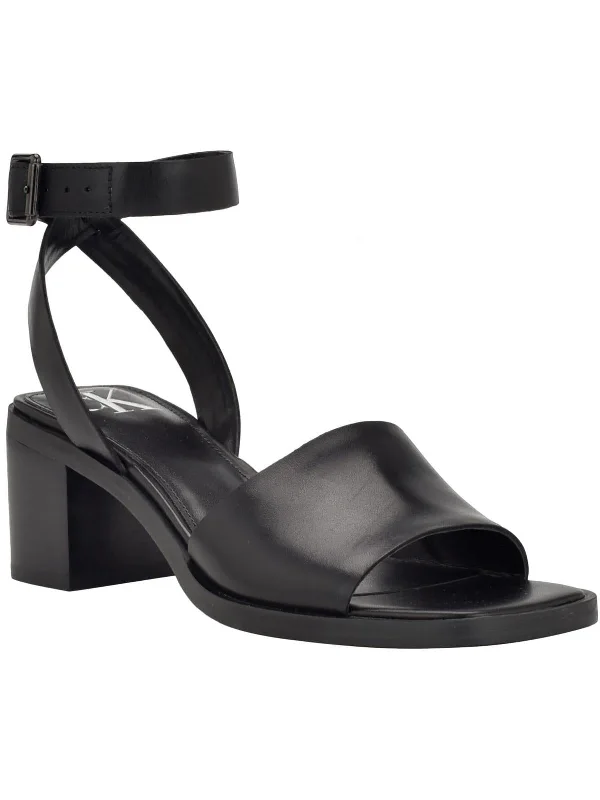 Womens Leather Ankle Strap Open - Lacing Derby Look  