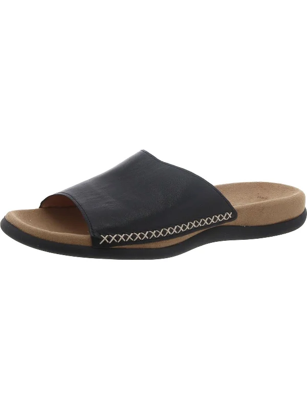 Womens Leather Slip On Slide Sandals Moccasin Soft - Sole Style  