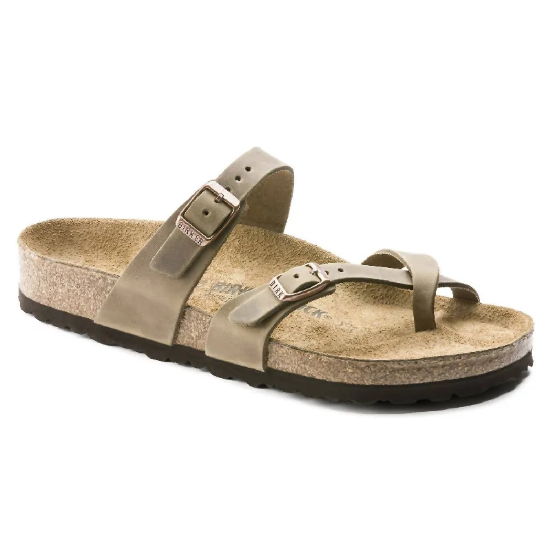 Women's Mayari Oiled Leather Sandal - Narrow Width In Brown Brown Strap - Up Sandal Resort Style  