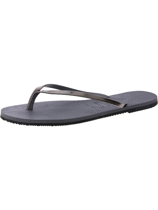 Womens Metallic Slip On Thong Sandals Aesthetic  