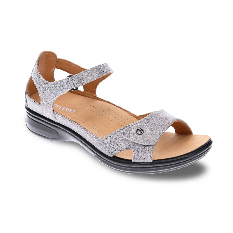 Women's Portofino Sandal - Medium Width In Gold Wash Combat - Inspired Military Boot Look  