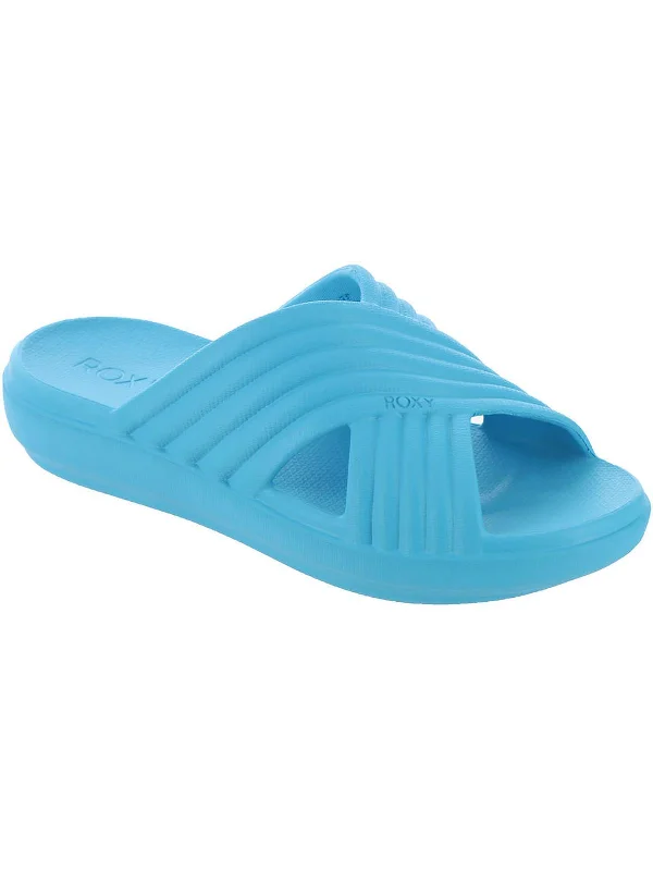 Womens Slip On Open Toe Slide Sandals Ankle - High Military Boot Style  