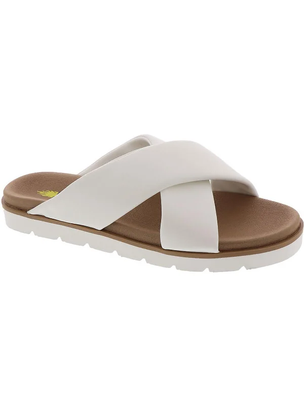 Womens Slip On Open Toe Slide Sandals Skateboarding Sneaker Style  